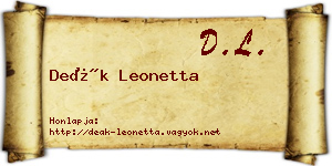 Deák Leonetta névjegykártya